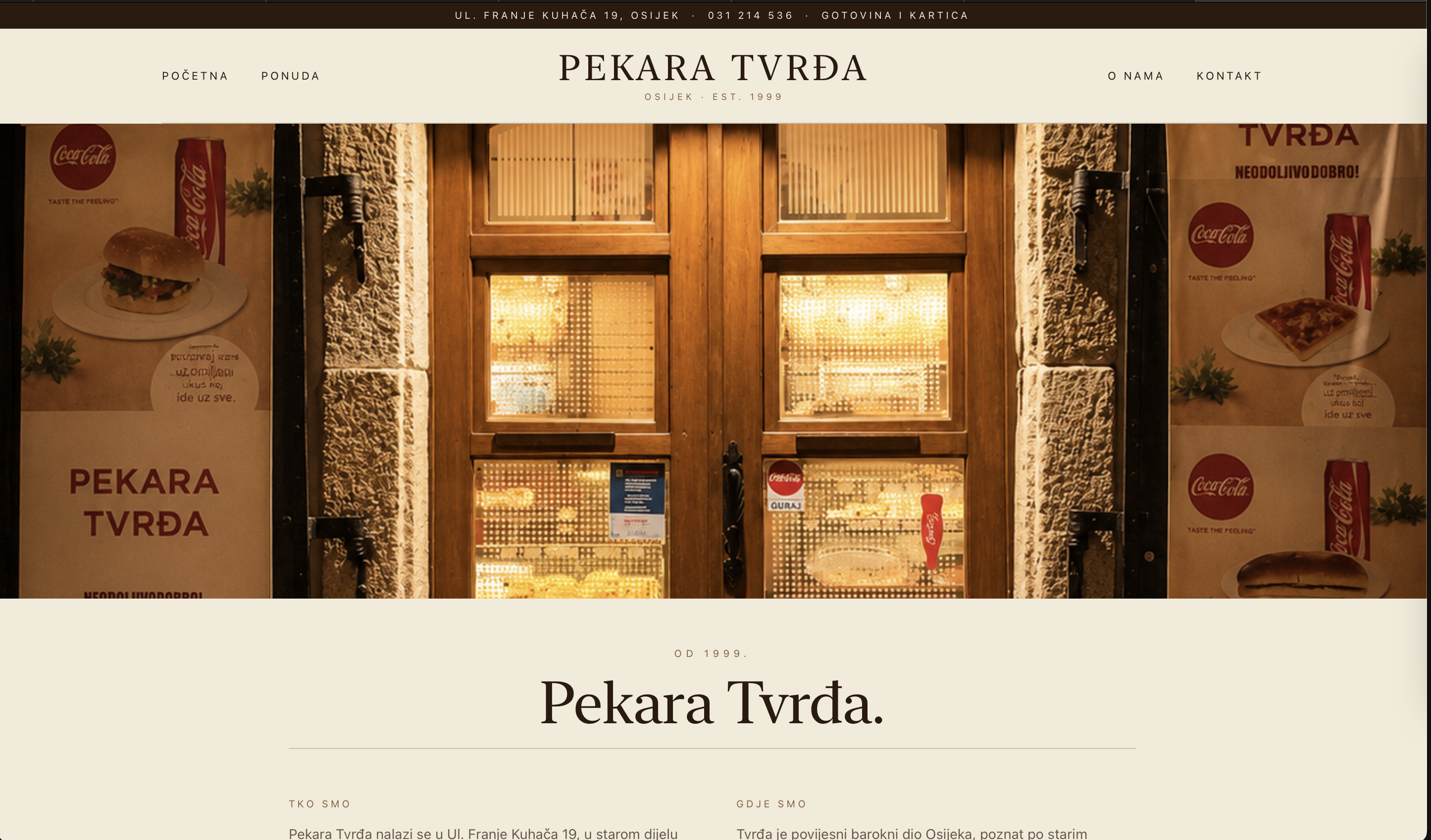 Website für Pekara Tvrđa